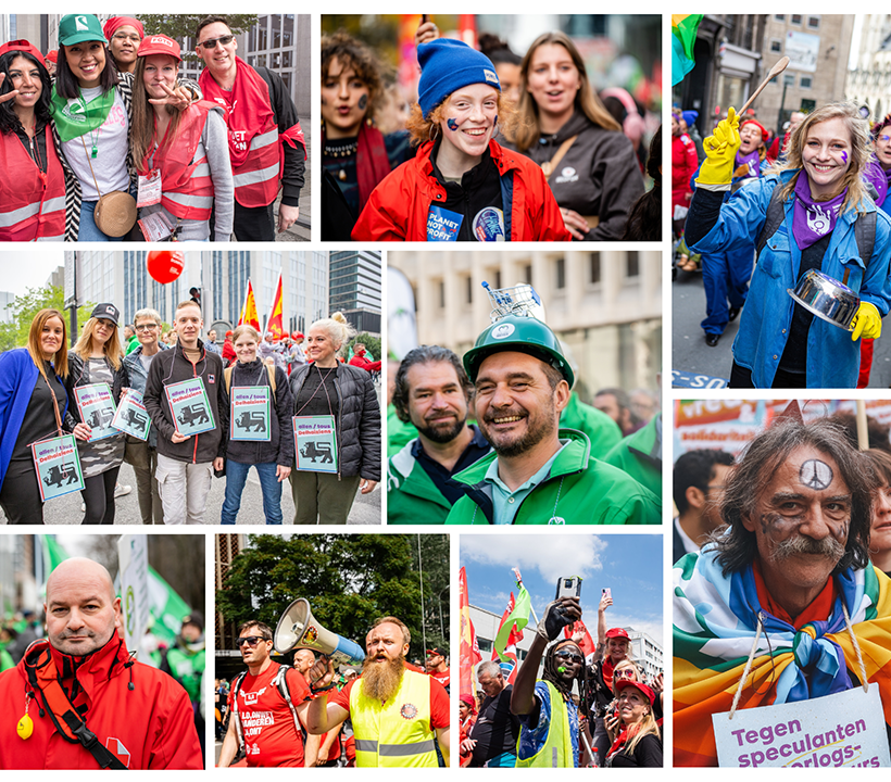 Montage de plusieurs photos de manifestations.