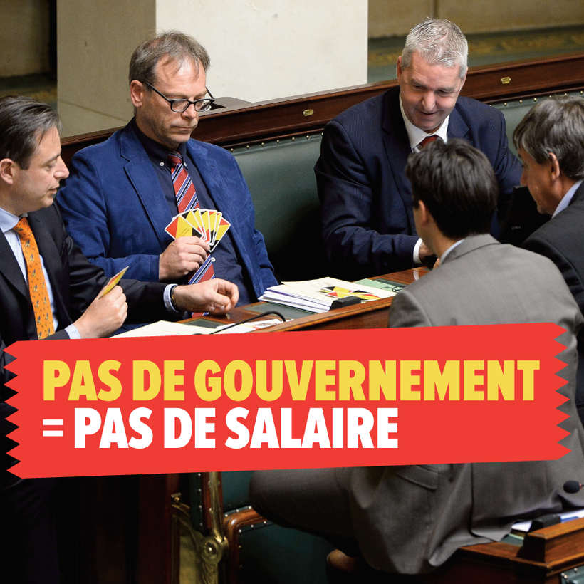 Le PTB veut inscrire le principe « Pas de gouvernement, pas de salaire » dans la loi