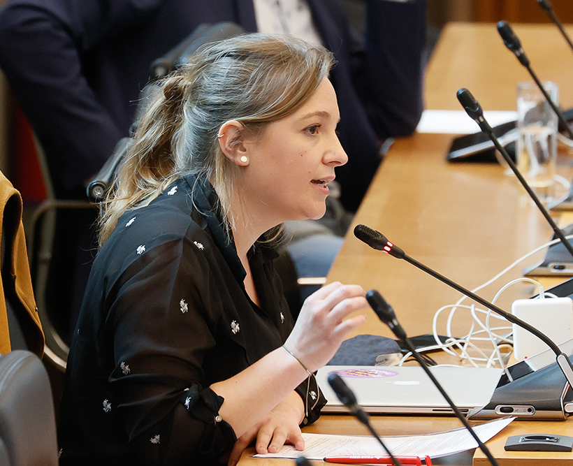 Amandine Pavet, députée PTB au Parlement wallon et de la Fédération Wallonie-Bruxelles.