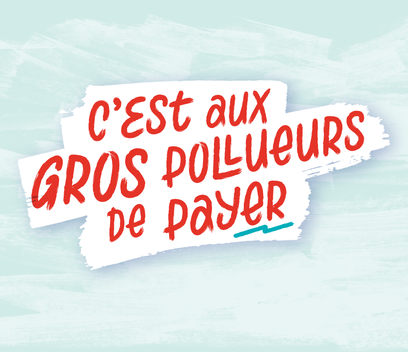 Slogan: "c'est aux gros polleurs de payer'