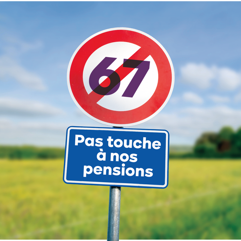 Un panneau de signalisation avec le nombre 67 barré.