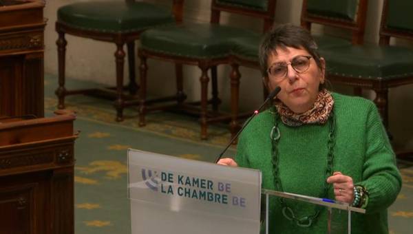 Nadia Moscufo tijdens haar tussenkomst in de Kamer