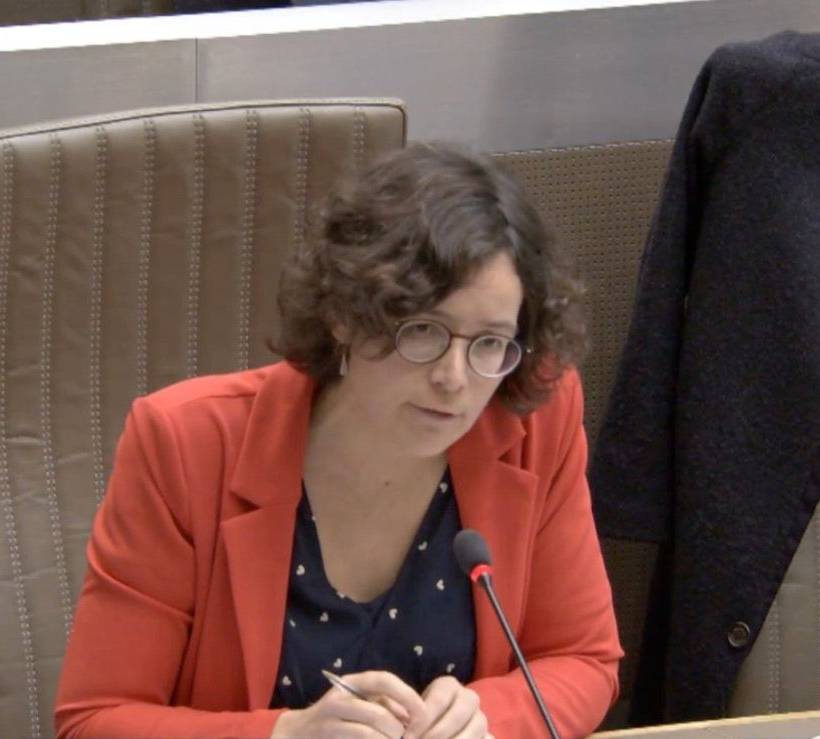 Lise Vandecasteele in het Vlaams parlement