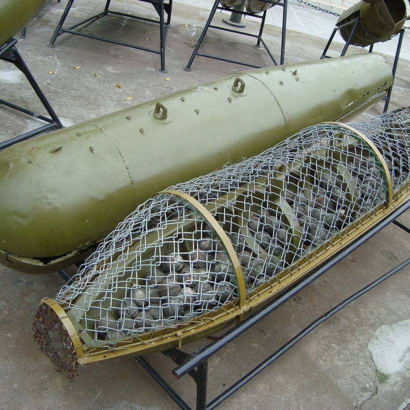 Amerikaanse clusterbom gebruikt tijdens de oorlog in Vietnam