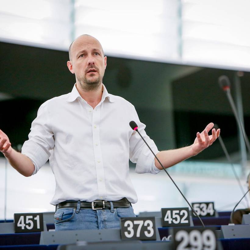 Marc Botenga in het Europees parlement