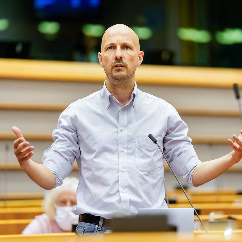 Marc Botenga in het Europees parlement