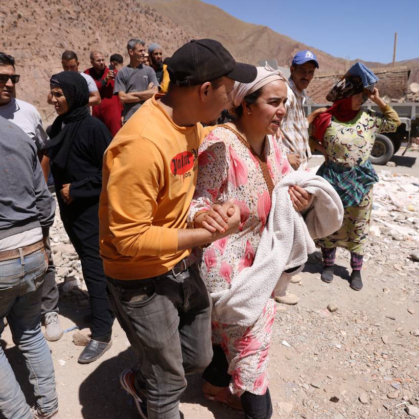 Slachtoffers van de aardbeving in Marokka