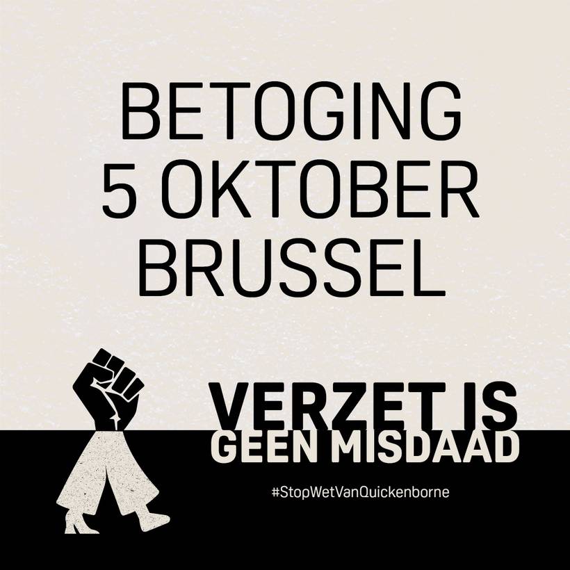 Affiche van de betoging op 5 oktober in Brussel