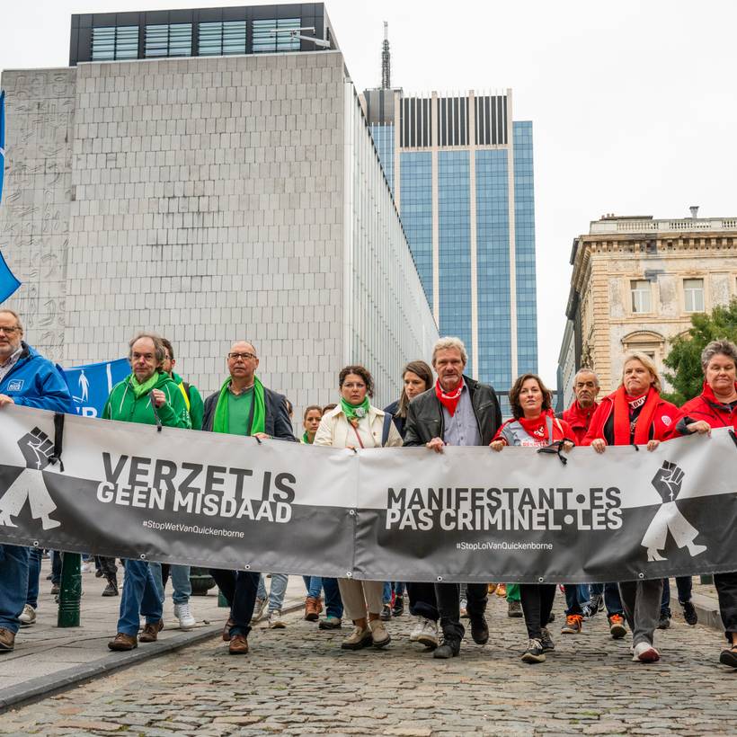 Betoging tegen de wet Van Quickenborne