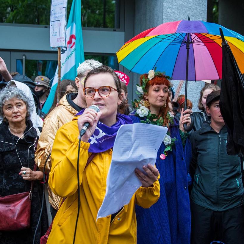 Maartje De Vries van PVDA-vrouwenbeweging Zelle