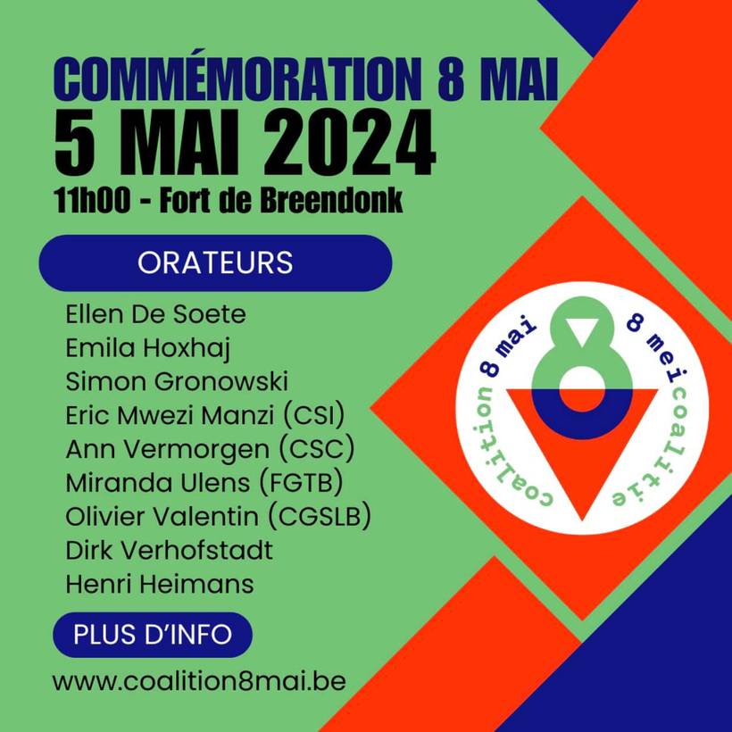 Informations sur la commémoration du 5 mai 2024 organisée par la Coalition 8 mai