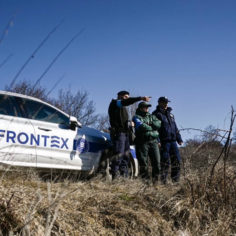 Agenten van Frontex op patrouille