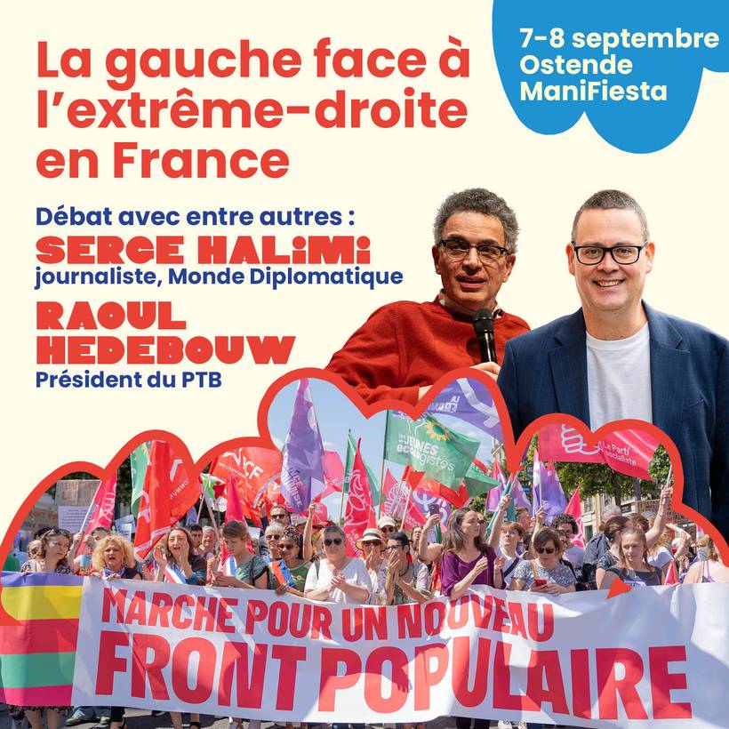 Visuel d'annonce du débat "La gauche face à l'extrême droite en France" à ManiFiesta.