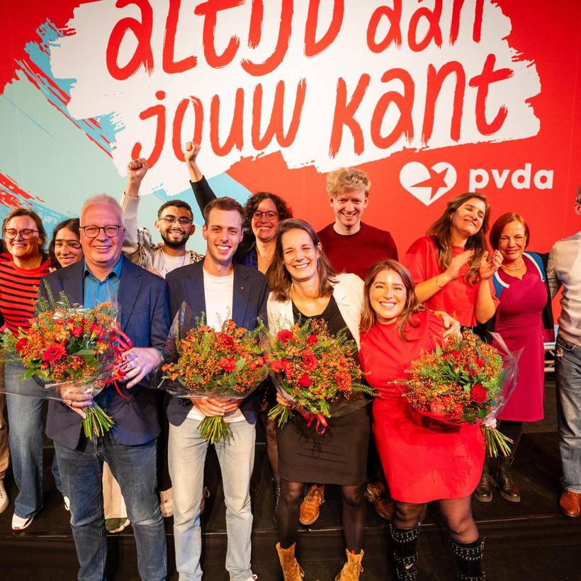 Foto van de PVDA-verkozenen in Antwerpen.