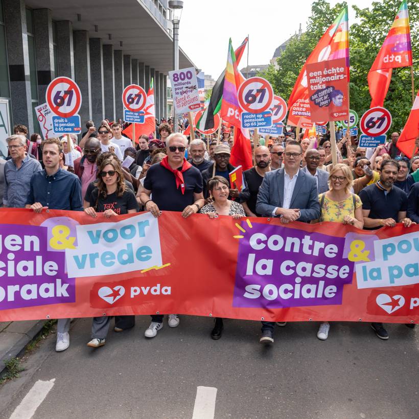 Kop van de Mars tegen sociale afbraak en voor vrede, op zondag 27 april in Brussel