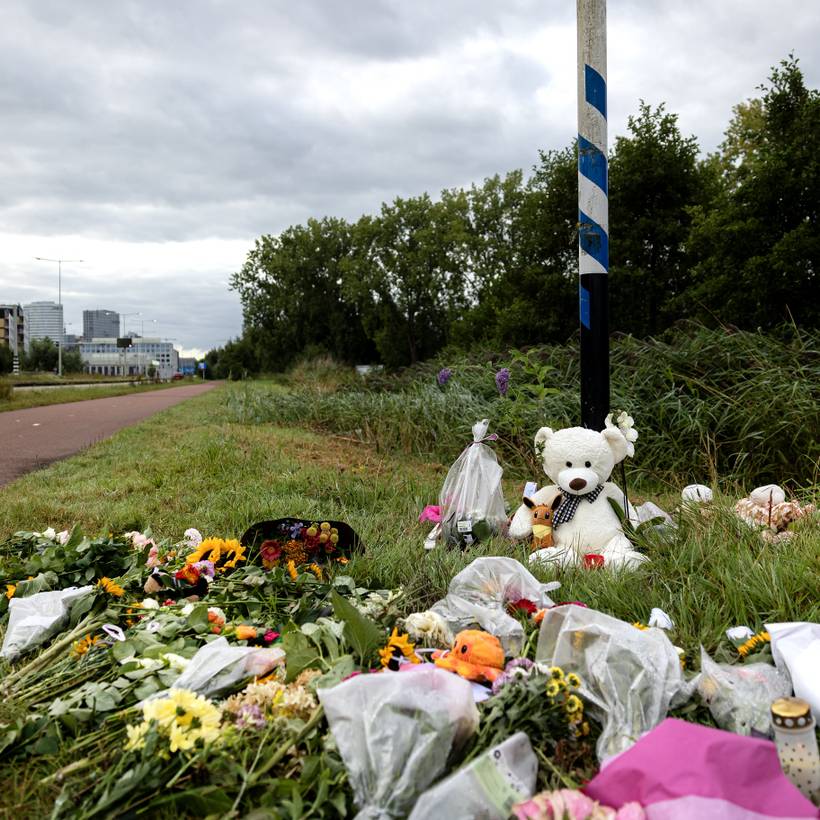 Mémorial avec des fleurs et des peluches pour Lisa
