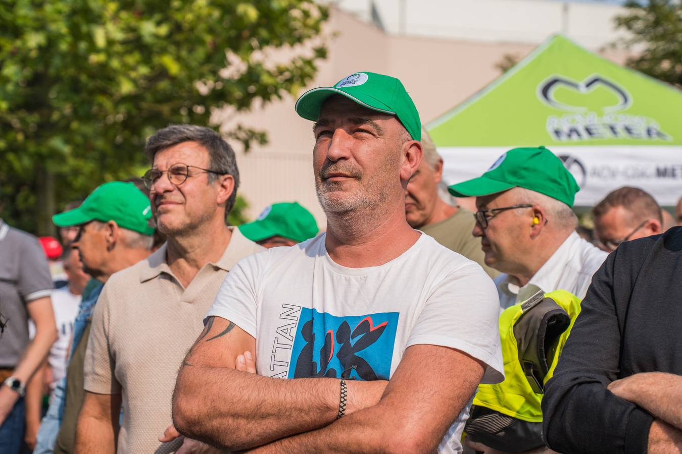 Un représentant syndical de Audi Brussels lors de l'assemblée générale