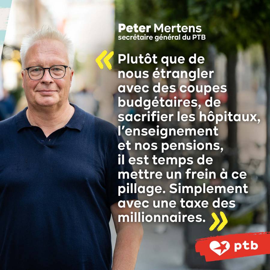 Peter Mertens qui regarde la caméra