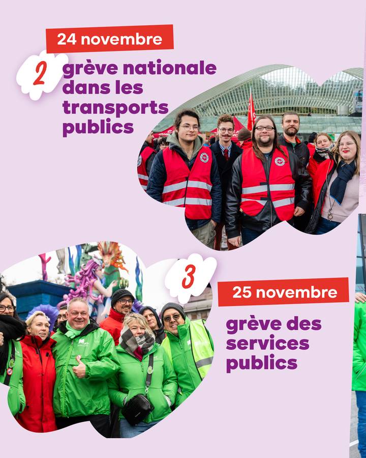 24 novembre : grève nationale dans les transports publics 25 novembre : grève des services publics