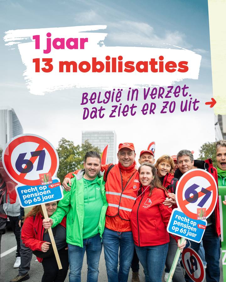 1 jaar 13 mobilisaties België in verzet. Dat ziet er zo uit →