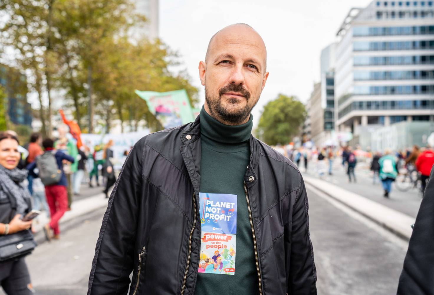 Marc Botenga op een klimaatbetoging 