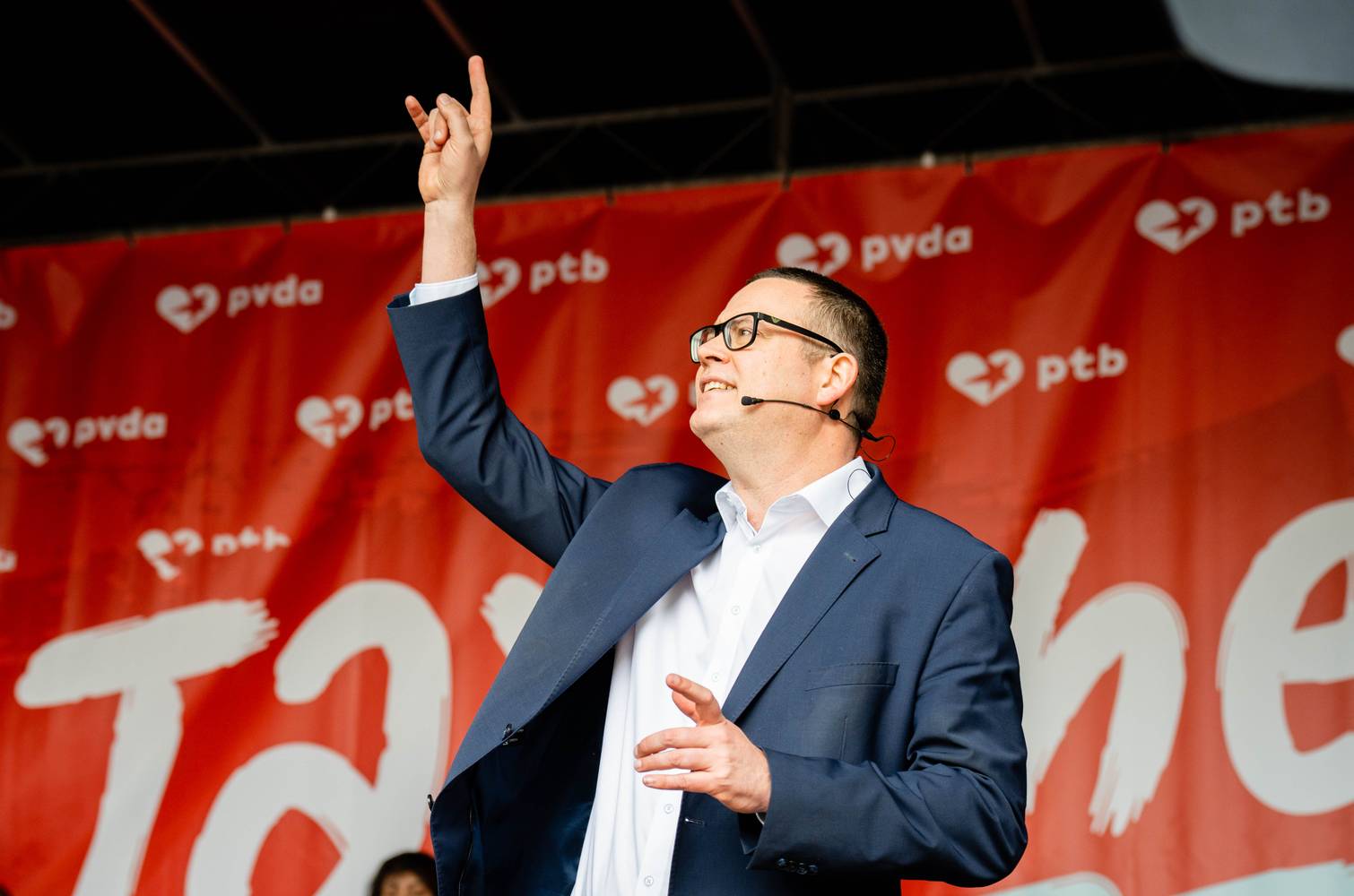 Raoul Hedebouw tijdens de 1 mei-toespraak 