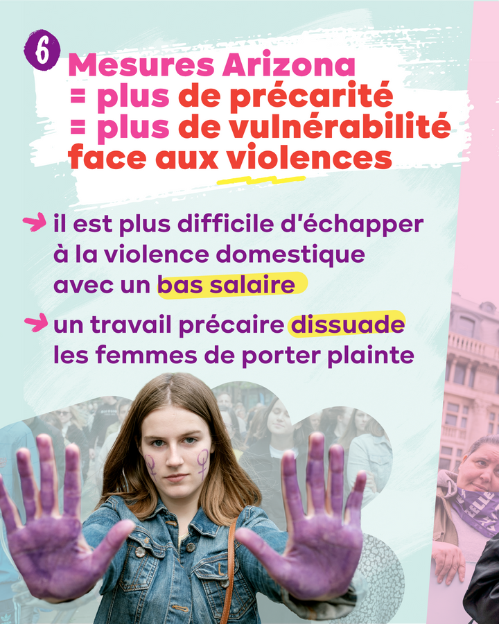 Mesures Arizona = plus de précarité = plus de vulnérabilité face à la violence → il est plus difficile d'échapper à la violence domestique avec un bas salaire → un travail précaire dissuade les femmes de porter plainte