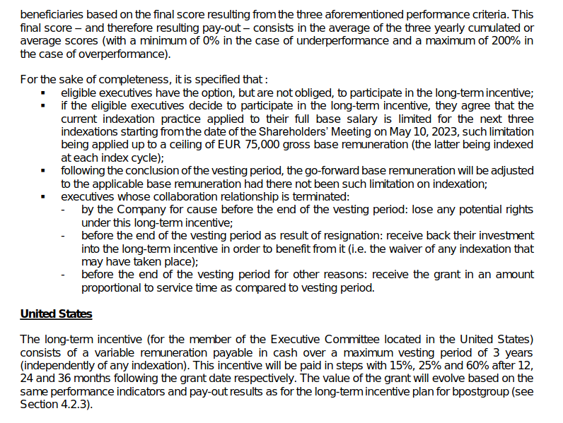 uittreksels uit ‘Bpost remuneration policy’, Subject to approval by the Shareholders’ Meeting.