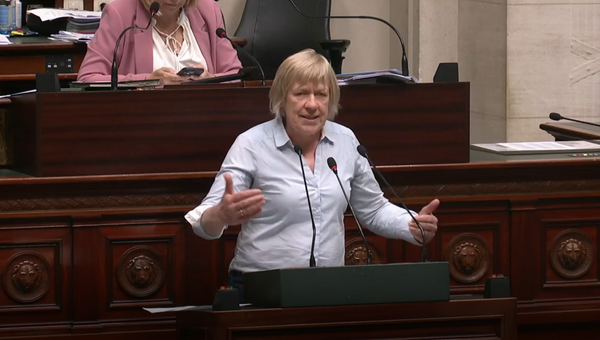 Maria Vindevoghel spreekt in de Kamer.