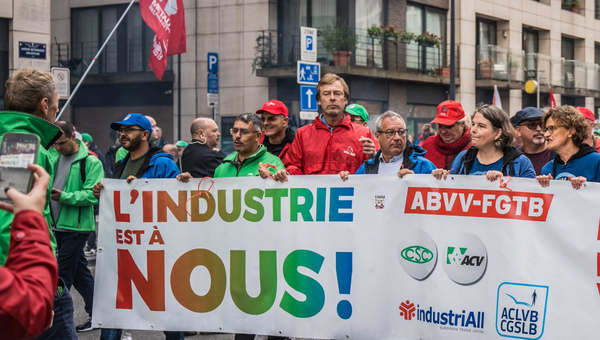 Manifestation des travailleurs d'Audi et de ses sous-traitants à Bruxelles.