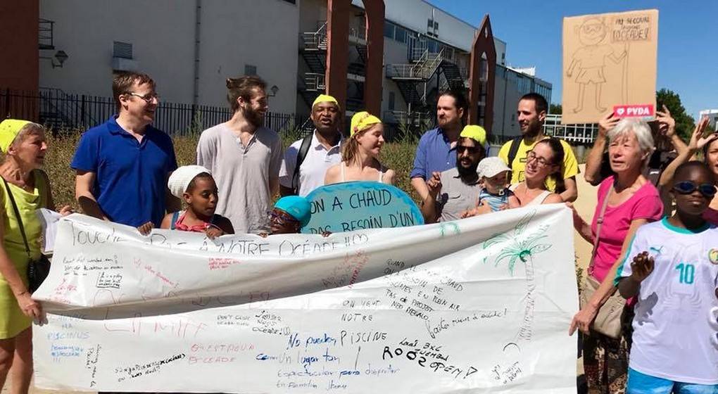 Le PTB proteste contre la fermeture de la piscine en plein air Océade en 2018 par la majorité PS-Groen-Vooruit