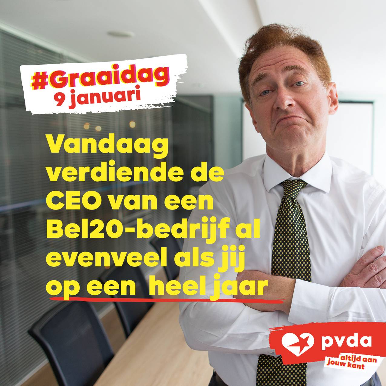 9 januari is Graaidag na amper zes werkdagen verdient CEO evenveel als een werknemer op een 9 januari is Graaidag na amper zes werkdagen verdient CEO evenveel als een werknemer op een